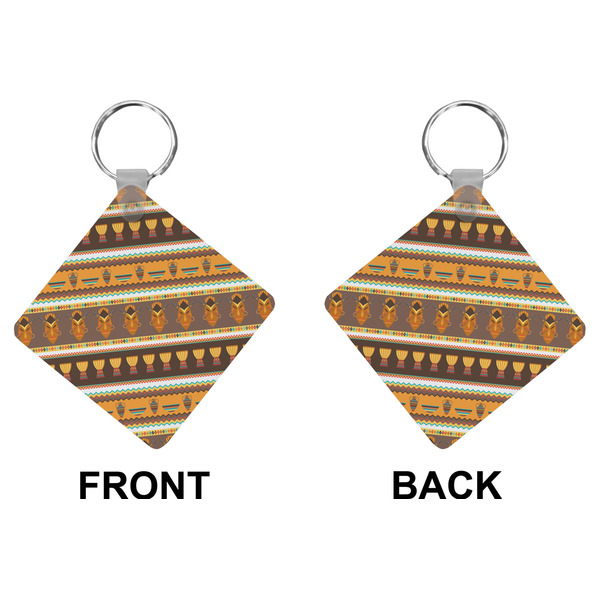 African Masks Diamond Keychain (Front + Back)