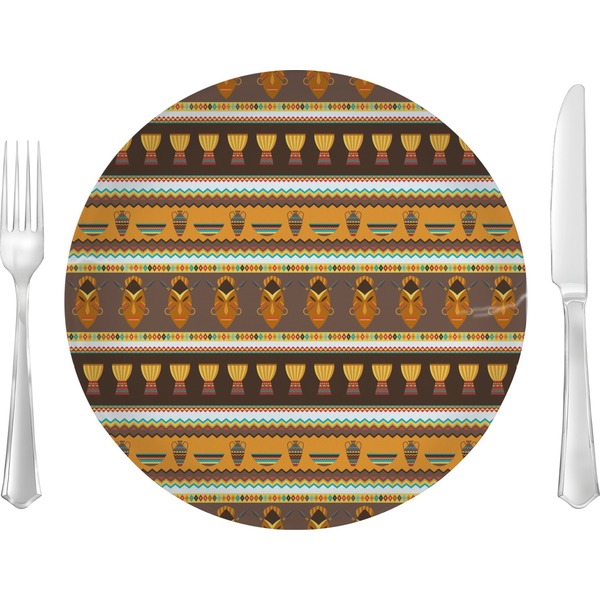 Custom African Masks 10" Glass Lunch / Dinner Plates - Single or Set