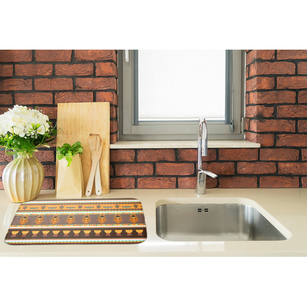 African Masks Dish Drying Mat - LIFESTYLE 2