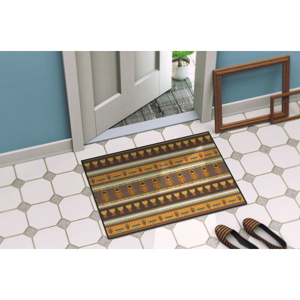 African Masks Door Mat Lifestyle