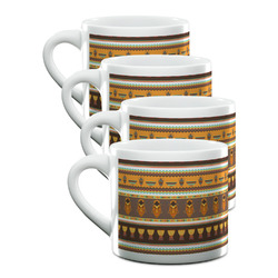 African Masks Double Shot Espresso Cups - Set of 4