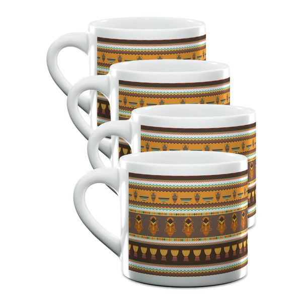 Custom African Masks Double Shot Espresso Cups - Set of 4