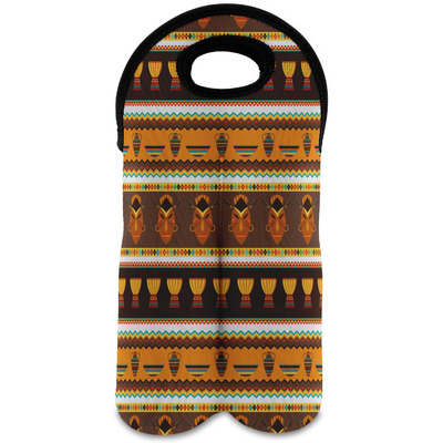 Custom African Masks Wine Tote Bag (2 Bottles)