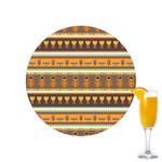 African Masks Printed Drink Topper - 2.15"