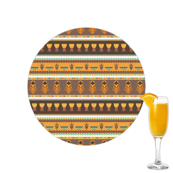 Custom African Masks Printed Drink Topper - 2.15"