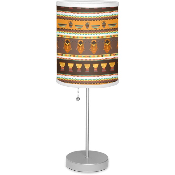 Custom African Masks Lamp with Drum Shade