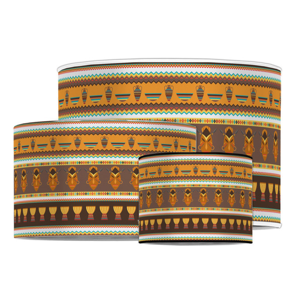 African Masks Drum Lampshades - MAIN