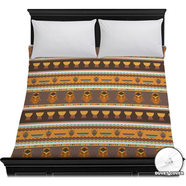 Custom African Masks Duvet Cover - Full / Queen