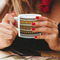 African Masks Espresso Cup - 6oz (Double Shot) LIFESTYLE (Woman hands cropped)
