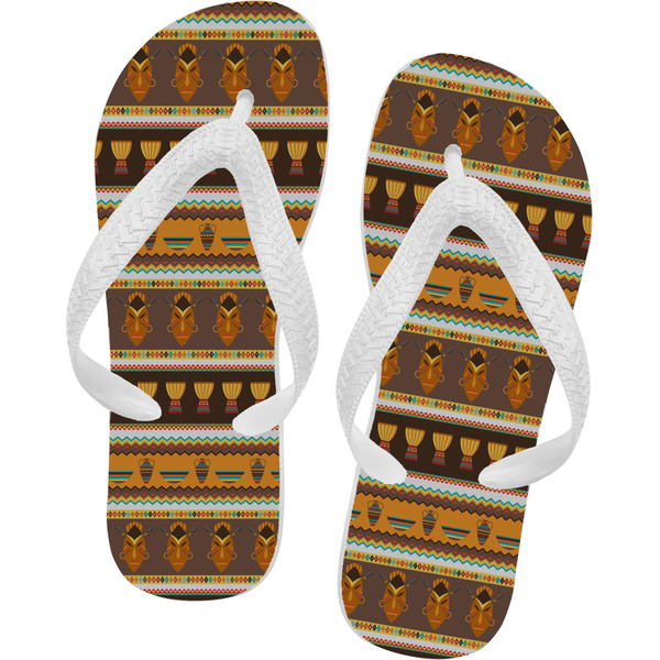 Custom African Masks Flip Flops - Small