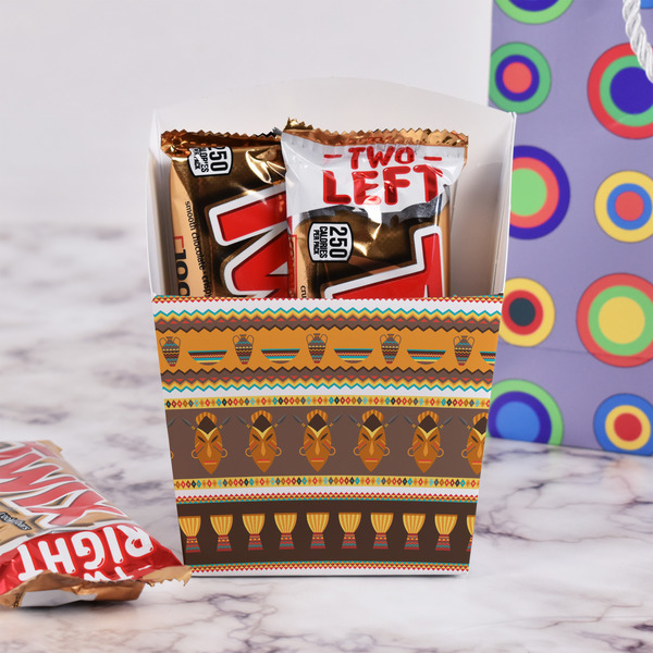 African Masks French Fry Favor Box - w/ Treats View
