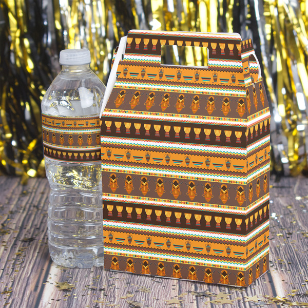 African Masks Gable Favor Box - In Context