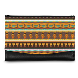 African Masks Genuine Leather Women's Wallet - Small