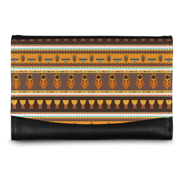 Custom African Masks Genuine Leather Women's Wallet - Small