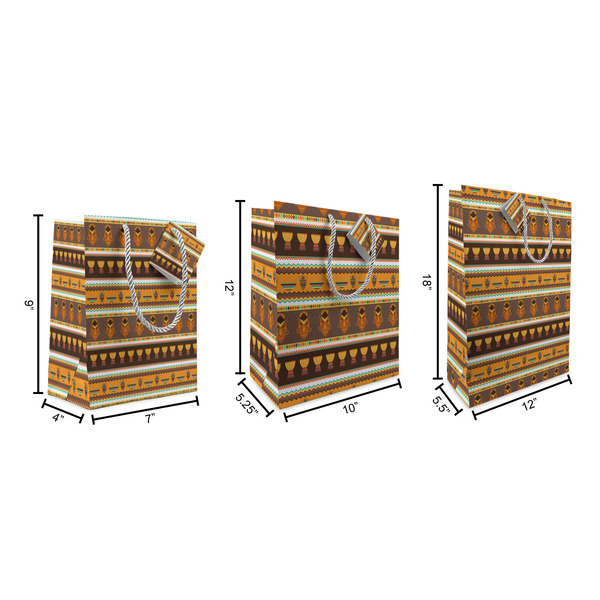 African Masks Gift Bags - All Sizes - Dimensions