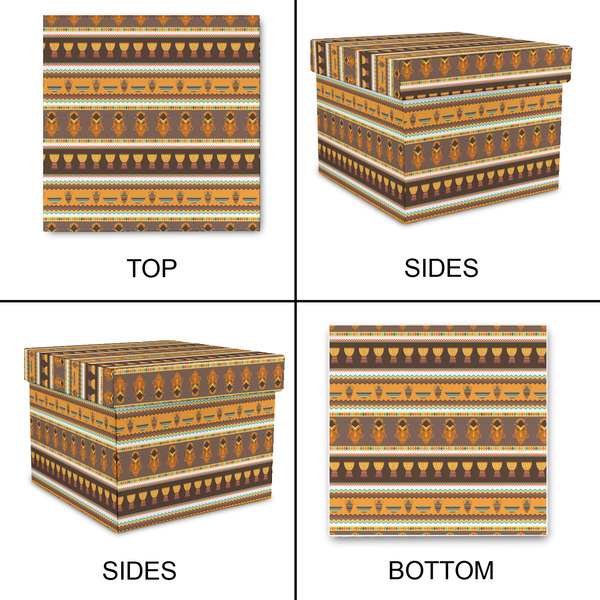 African Masks Gift Boxes with Lid - Canvas Wrapped - Medium - Approval