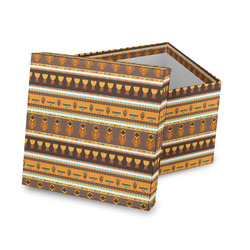 African Masks Gift Box with Lid - Canvas Wrapped