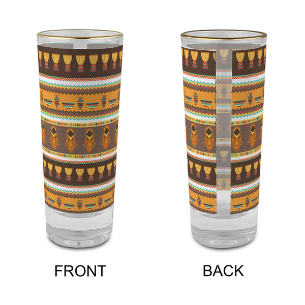 African Masks Glass Shot Glass - 2 oz - Single - APPROVAL