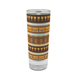 African Masks 2 oz Shot Glass - Glass with Gold Rim