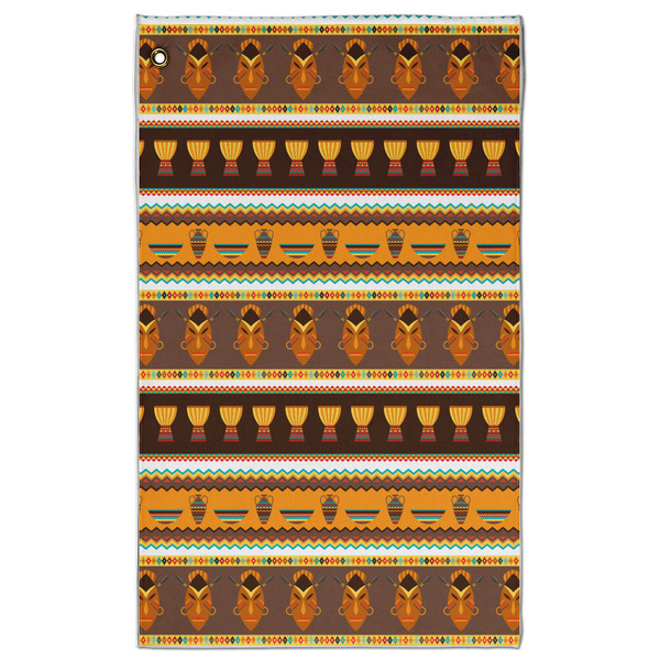 Custom African Masks Golf Towel - Poly-Cotton Blend - Large