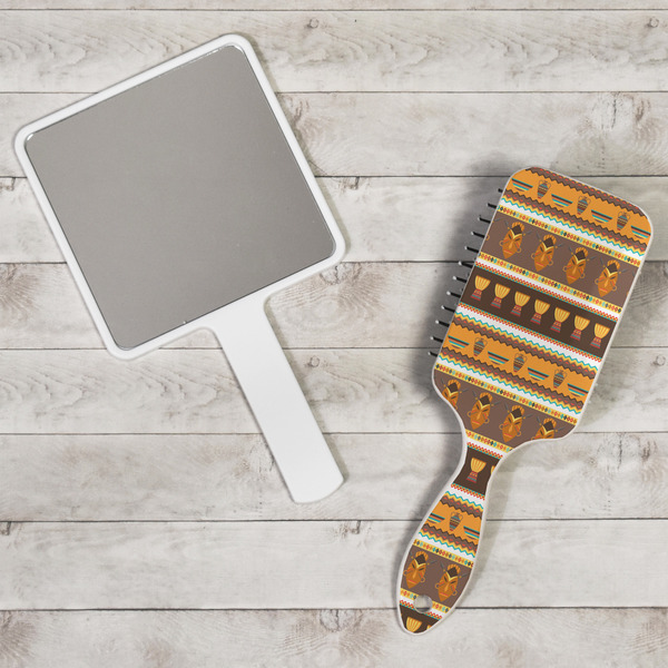 African Masks Hair Brush - In Context