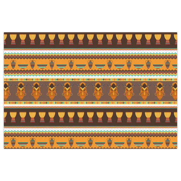 African Masks Indoor / Outdoor Rug - 2'x3' - Front Flat