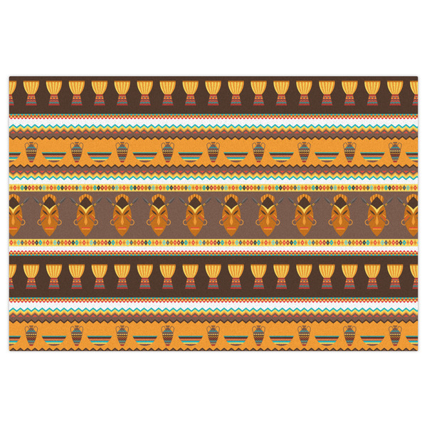 African Masks Indoor / Outdoor Rug - 4'x6' - Front Flat