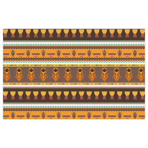 African Masks Indoor / Outdoor Rug - 5'x8' - Front Flat