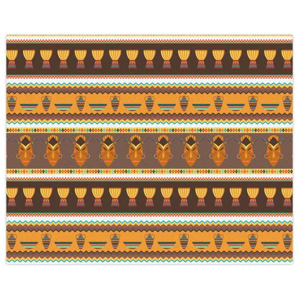 African Masks Indoor / Outdoor Rug - 8'x10' - Front Flat