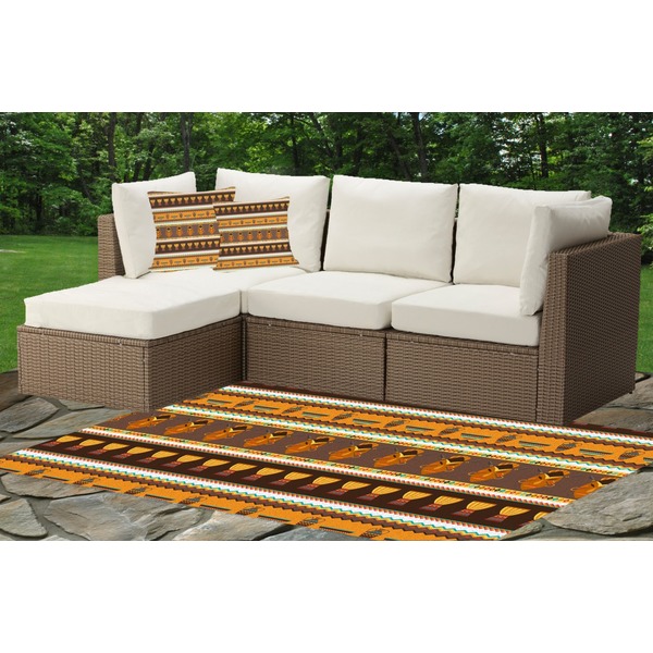 African Masks Outdoor Mat & Cushions