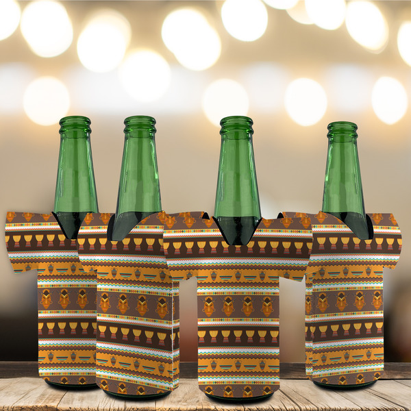 African Masks Jersey Bottle Cooler - Set of 4 - LIFESTYLE
