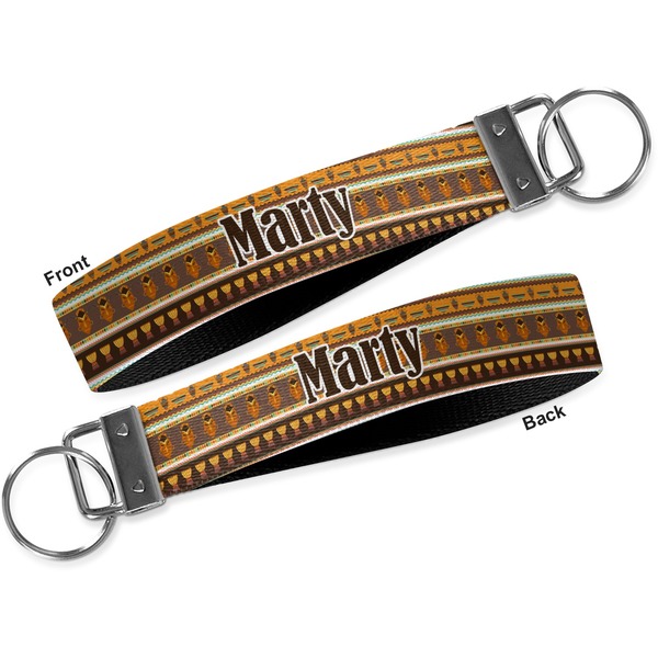 African Masks Key-chain - Metal and Nylon - Front and Back