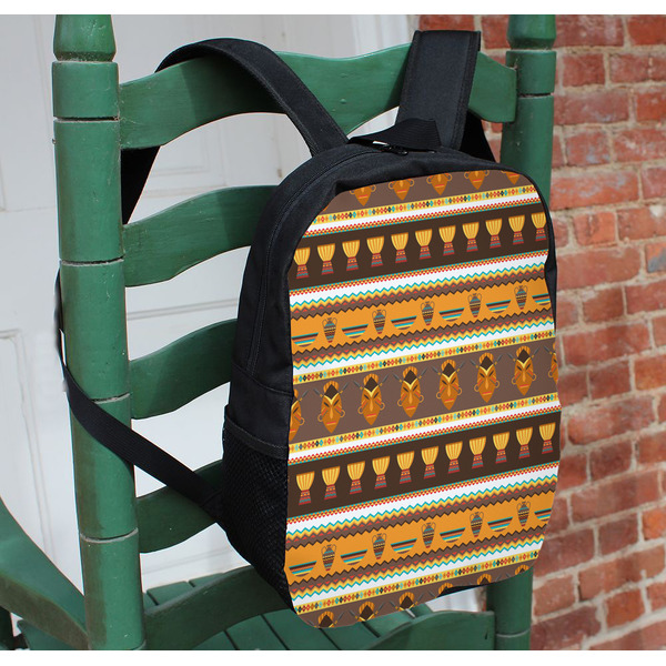 African Masks Kids Backpack - In Context