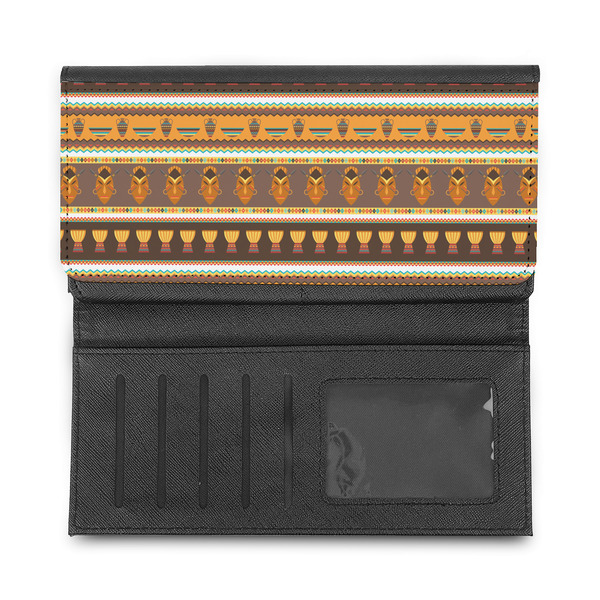 African Masks Ladies Wallet - Half Way Open