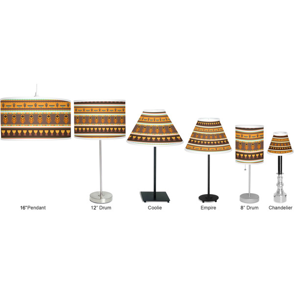 African Masks Lamp Full View Size Comparison