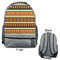 African Masks Large Backpack - Gray - Front & Back View