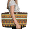African Masks Large Rope Tote Bag - In Context View