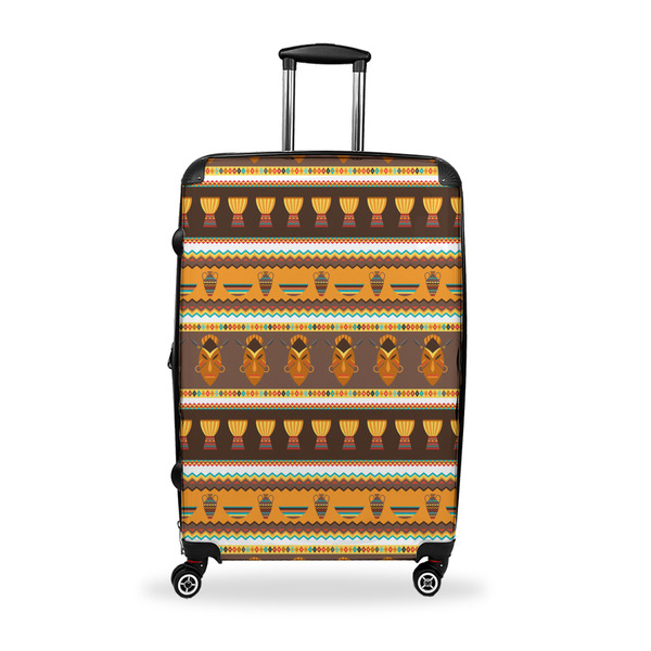 Custom African Masks Suitcase - 28" Large - Checked