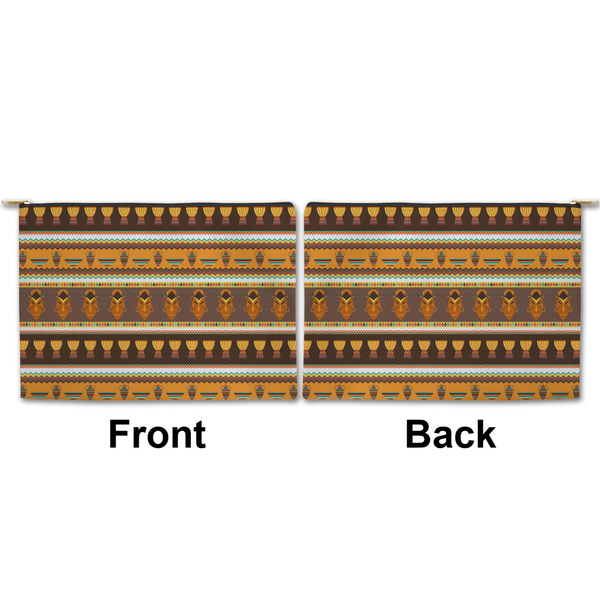African Masks Large Zipper Pouch Approval (Front and Back)