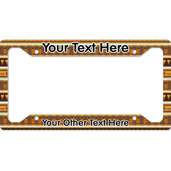 Custom African Masks License Plate Frame - Style A