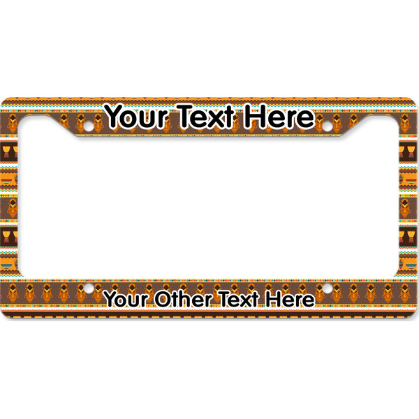 African Masks License Plate Frame Wide