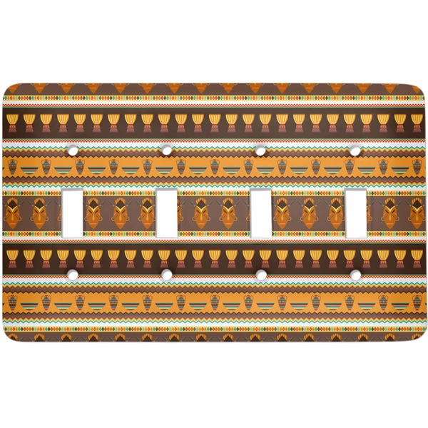 Custom African Masks Light Switch Cover (4 Toggle Plate)