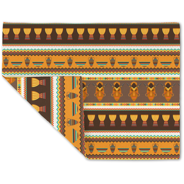 African Masks Linen Placemat - Folded Corner (double side)