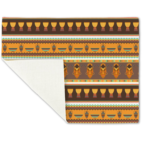 African Masks Linen Placemat - Folded Corner (single side)