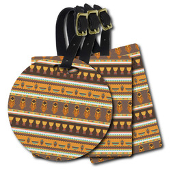 African Masks Plastic Luggage Tag