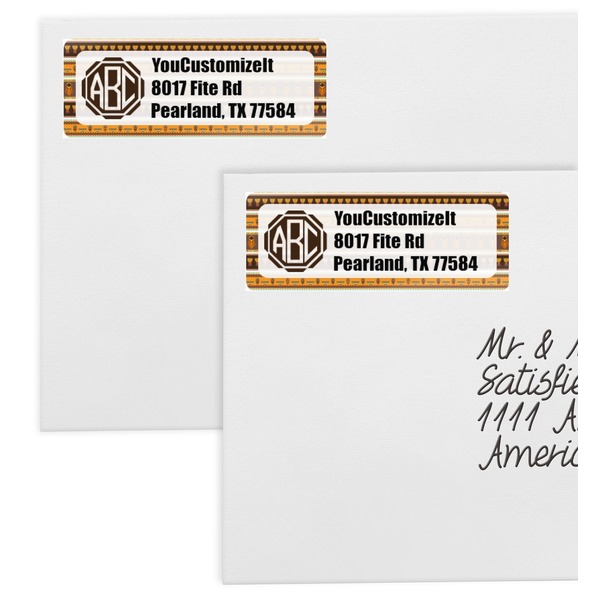 African Masks Mailing Labels - Double Stack Close Up