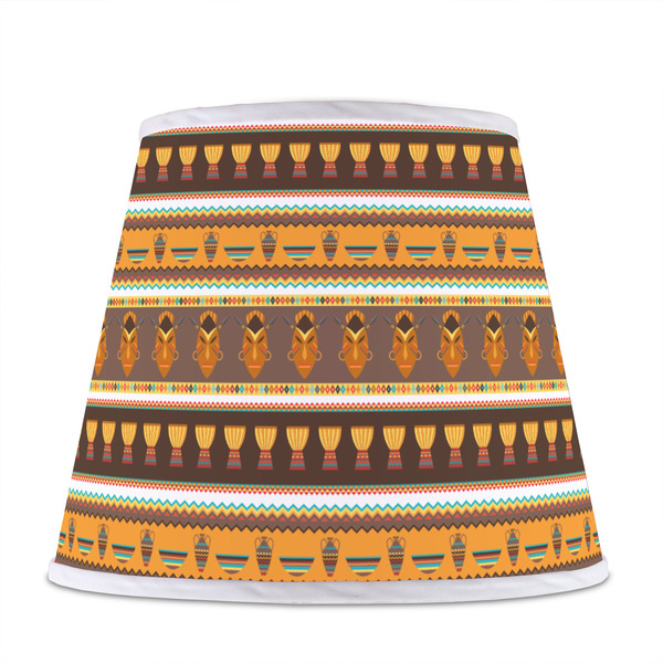 African Masks Poly Film Empire Lampshade - Front View