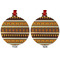 African Masks Metal Ball Ornament - Front and Back
