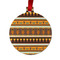African Masks Metal Ball Ornament - Front