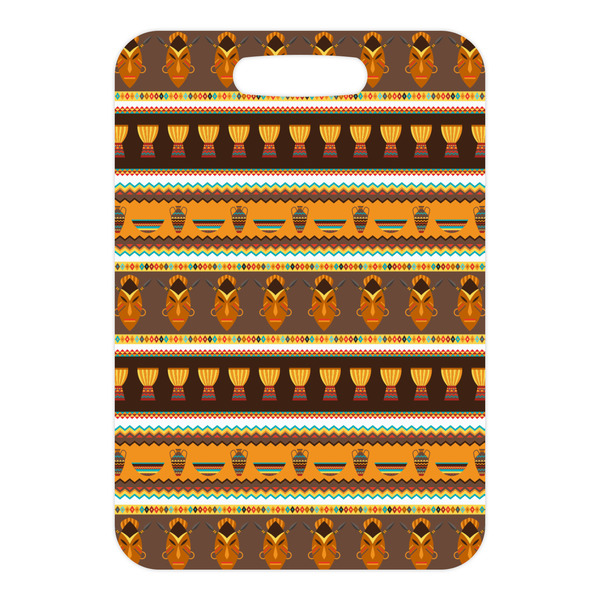 African Masks Metal Luggage Tag - Front Without Strap